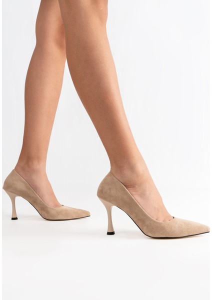 Sivri Burunlu Süet Topuklu Özel Üretim Stiletto Klasik Kadın Ayakkabı