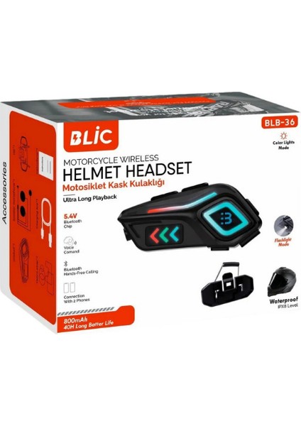 Rgb Işıklı Su Geçirmez Ipx8 Bluetooth V5.4 Interkom Motosiklet Kask Kulaklık Interkom S-36 modelleri