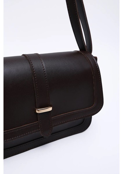 Suni Deri Iç Fermuar Cepli Çıtçıt Kapamalı Şık ve Ergonomik Kol ve Omuz Çantası