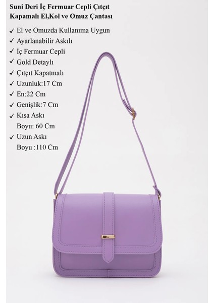 Suni Deri Iç Fermuar Cepli Çıtçıt Kapamalı Şık ve Ergonomik Kol ve Omuz Çantası modelleri