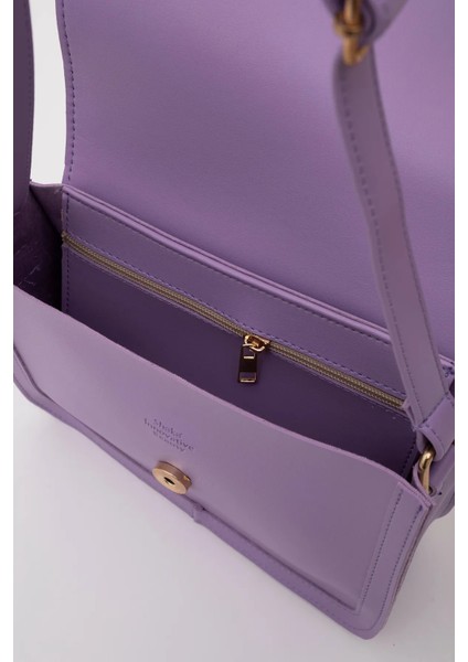 Suni Deri Iç Fermuar Cepli Çıtçıt Kapamalı Şık ve Ergonomik Kol ve Omuz Çantası