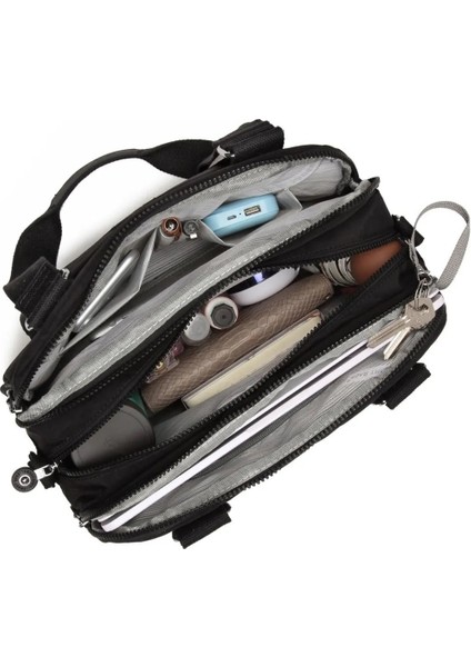 Krinkıl Kumaş Kadın El- Kol Çantası Suya Dayanıklı Çok Gözlü