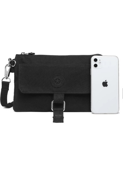 Mini Siyah Çapraz Çanta El Çantası Pörtföy Çanta