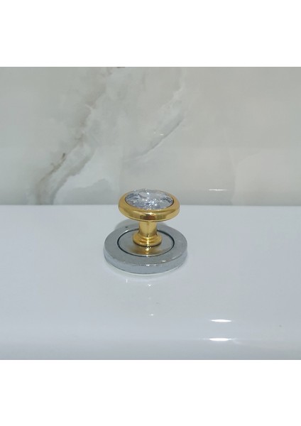 Gold Kristal Taşlı Klozet Basma Buton Düğmesi Kulp, Kalp Klozet Kapağı Kulbu Sifon Tuşu