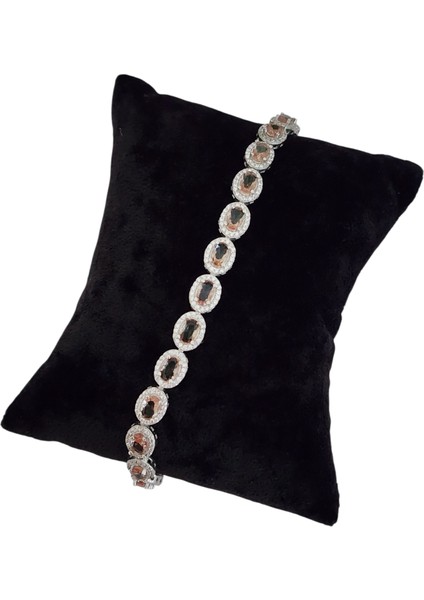 925 Ayar Gümüş Pırlanta Montür Zultanit Taşlı ( Işıga Göre Renk Değiştiren Taş) Bileklik fiyatları