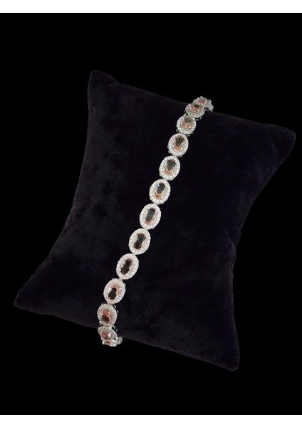 925 Ayar Gümüş Pırlanta Montür Zultanit Taşlı ( Işıga Göre Renk Değiştiren Taş) Bileklik modelleri