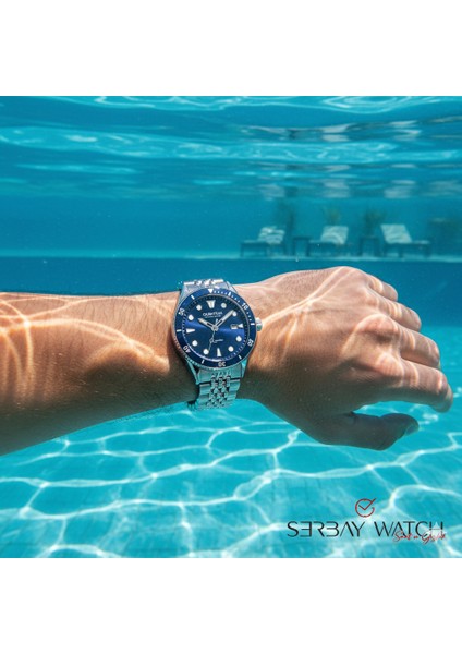 QMG1024.390 Otomatik Erkek Kol Saati | 46MM, Safir Cam, Gümüş Bilezik, Mavi Kadran modelleri