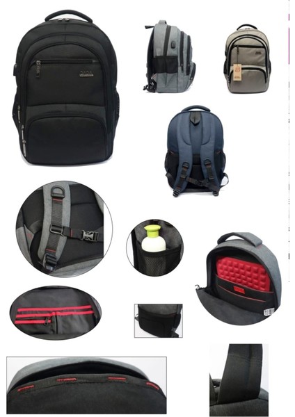 Su Geçirmez Europa Export Kumaş Sırt Çantası USB Bağlantılı Ortopedik Sırt Detaylı fiyatları