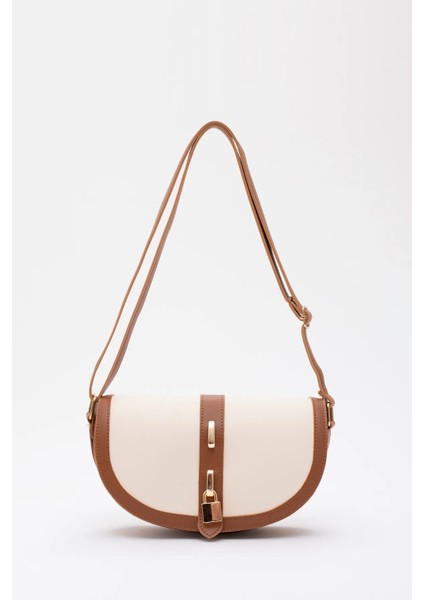 Kilit Detaylı Suni Deri Tek Bölmeli Çıtçıtlı Şık ve Ergonomik Kol ve Omuz Çantası Zarif