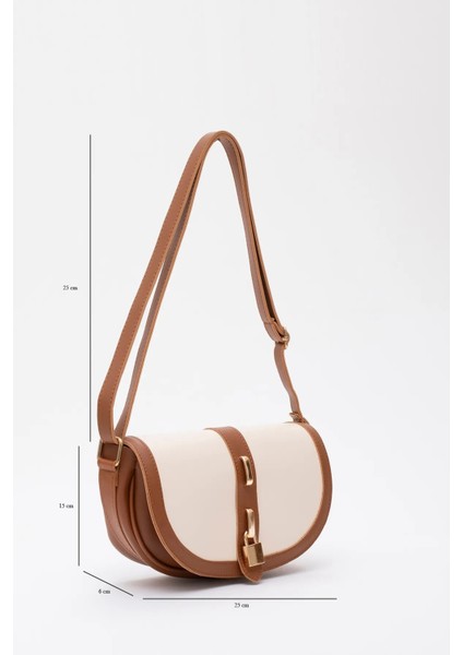 Kilit Detaylı Suni Deri Tek Bölmeli Çıtçıtlı Şık ve Ergonomik Kol ve Omuz Çantası Zarif fiyatları