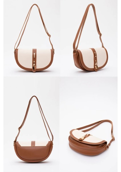 Kilit Detaylı Suni Deri Tek Bölmeli Çıtçıtlı Şık ve Ergonomik Kol ve Omuz Çantası Zarif