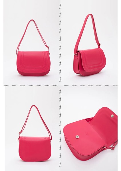 Suni Deri 2 Bölmeli Ayarlanabilir Şık ve Ergonomik Askılı Kol ve Omuz Çantası