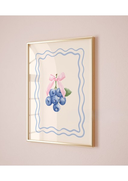 (Çerçevesiz) Çilek Blueberry Cherry 3lü Minimal Poster Seti fırsatları