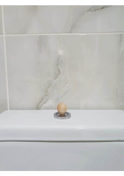 Ahşap Top Klozet Basma Buton Düğmesi Kulp, Kalp Klozet Kapağı Kulbu Sifon Tuşu