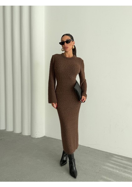 Doku Detaylı Triko Uzun Kadın Elbise fiyatları