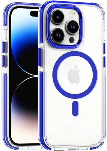 iPhone 15 Pro Bella Magsafe Kapak - MAVI-(5796)