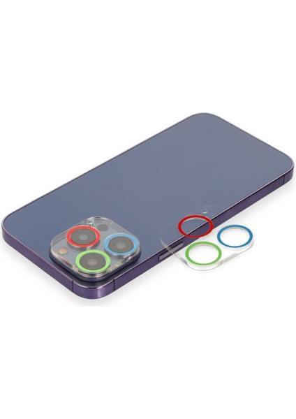 Iphone 12 Pro Max Renkli Kamera Lens Koruma Cam - Ürün Rengi : Sarı-Turuncu - Lisinya modelleri