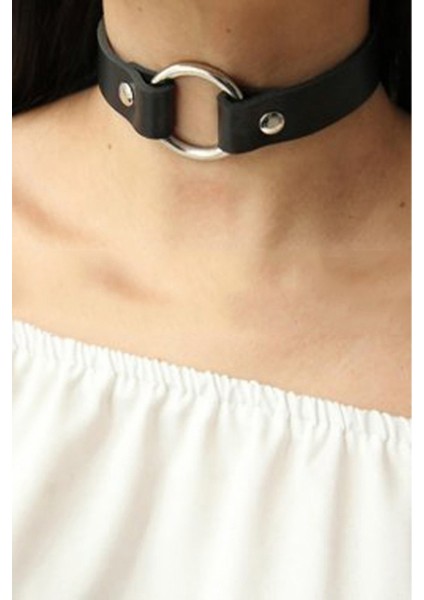 Deri Tasma Kolye - Ürün Rengi:kırmızı