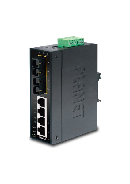 Endüstriyel Tip Yönetilemeyen Ethernet Switch (Industrial Unmanaged Ethernet Switch)&lt;br&gt; 4-Port 10/100BASE-TX &lt;br&gt; 2-Port 100BASE-FX Single-Mode Sc 15 KM&LT;BR&GT; IP30, 40~75 Derece C