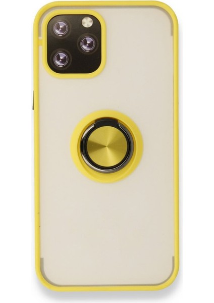 LISINYA192 Iphone 12 Pro Kılıf Montreal Yüzüklü Silikon Kapak - Ürün Rengi : Siyah