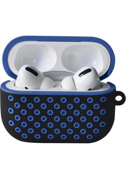 CLZ942 Airpods Pro (1.nesil) Uyumlu Spor Delikli Kılıf - Ürün Rengi : Siyah-Mavi