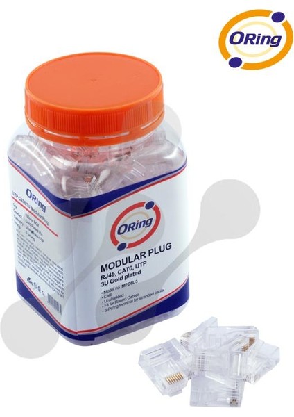 Orıng MPC6U3 Cat6 Plug U/utp RJ45 Altın Uç Konnektör 100 Lü Paket fiyatları