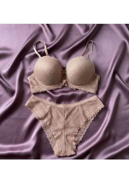 S.kahve Dantel Iç Giyim Takım