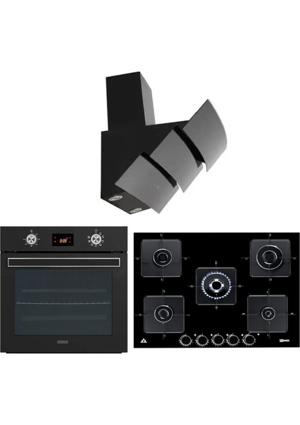 Ukınox diamond serisi Siyah Ankastre Set (NOVA/ARES70/VEGA60)