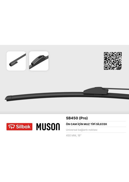 Silecek Süpürgesi 450MM Muz Tipi Üniversal