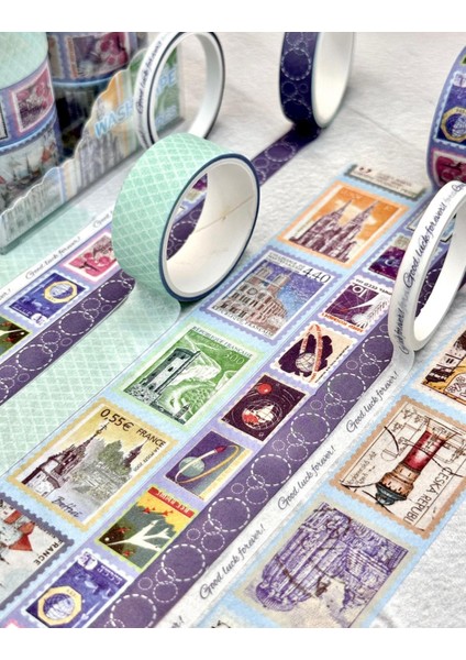 Postal Vintage 10'lu Washi Bant Set/ Washi Tape / Bullet Journal / Scrapbook fiyatları