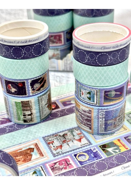 Postal Vintage 10'lu Washi Bant Set/ Washi Tape / Bullet Journal / Scrapbook modelleri