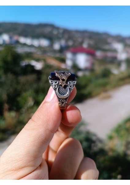 925 Ayar Gümüş Erkek Yüzük – El Işçiliği.