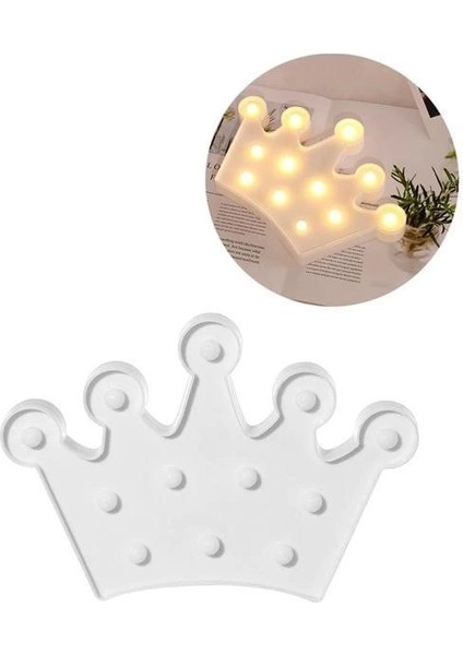 3D Dekoratif Pilli Kraliçe Tacı Model LED Masa ve Gece Lambası