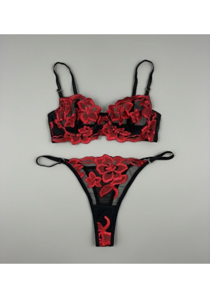 Gül Detaylı Sütyen Takım