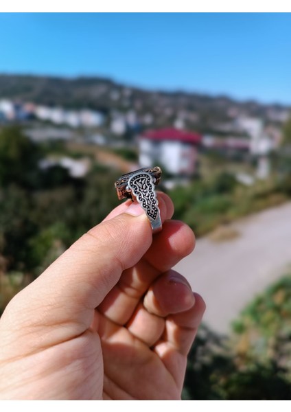 925 Ayar Gümüş Erkek Yüzük – El Işçiliği.