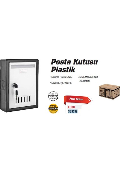 332 Plastik Posta Kutusu 2 Anahtarlı