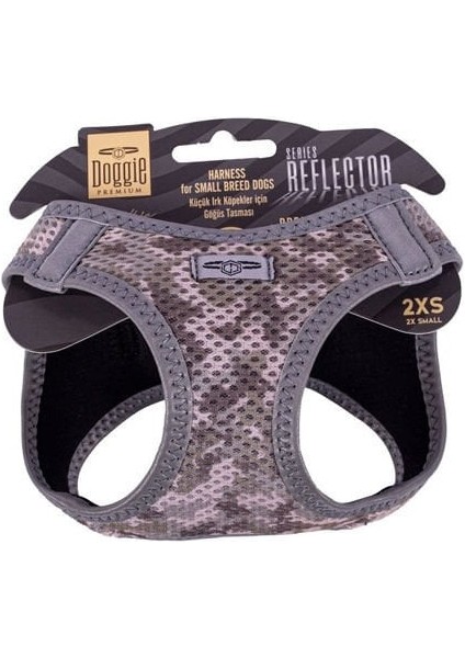 Doggie Havalı Dokuma Reflektör Küçük Irk Köpek Göğüs Tasması Xxsmall KAMUFLAJ26-30 cm