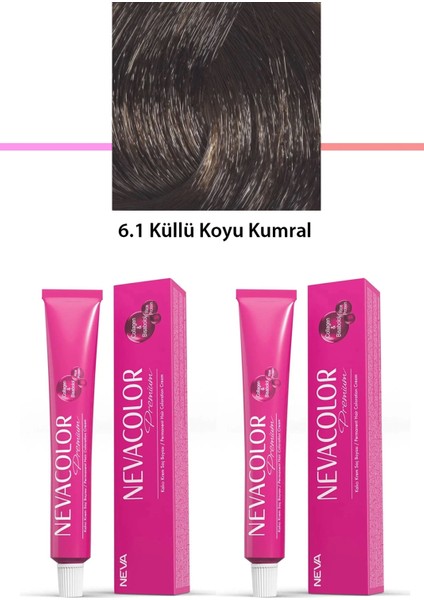 Litaetrend 2 Li Set Premium 6.1 Küllü Koyu Kumral - Kalıcı Krem Saç Boyası 2 x 50 G Tüp