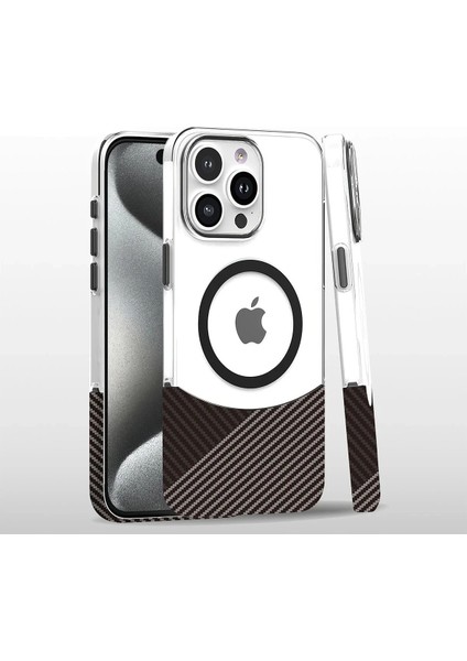 iPhone 16 Pro Max Carbon Puzzle Magsafe Kapak - GRI-(5796)