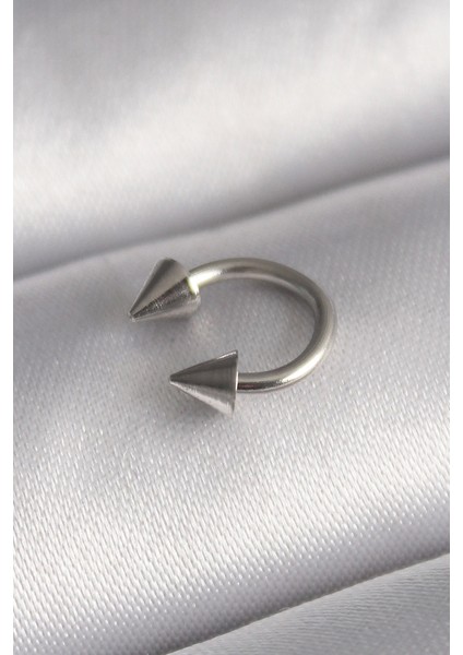 Bfs 316L Çelik Gümüş Renk Halka Çivi Model Kadın Piercing