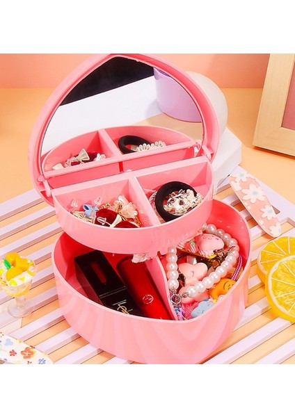 Kalp Tasarımlı Aynalı Takı Saklama Kutusu fiyatları