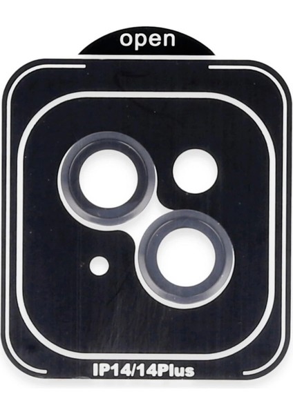 iPhone 14 Pvd Metal Kamera Lens - SIYAH-(5796)