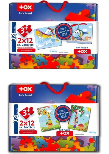 LISINYA247 4 Set - 48 Parça Tekne , Helikopter ve Elmacı Ayı 3+ Keçe Yapboz - 3 Yaş Puzzle fiyatları