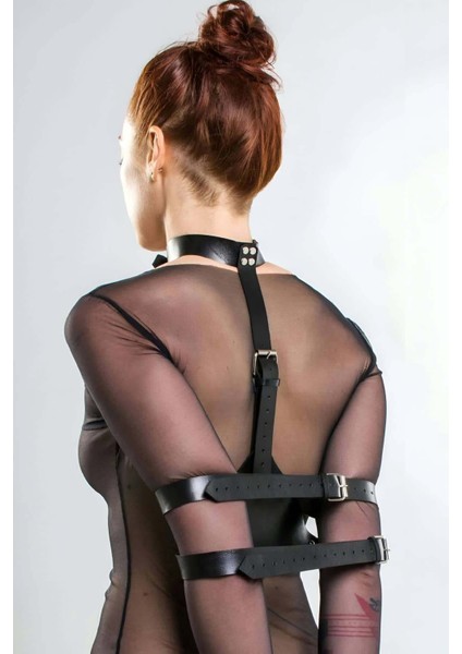 Boyundan Bağlamalı Fantezi Deri Kol Kelepçe - Ürün Rengi:siyah fiyatları