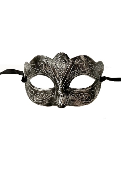 Maskeli Balo Antik Gri Gümüş Eskitilmiş Maske Balo Venedik modelleri