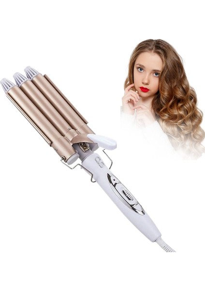 ® 3 Başlıklı Elektrikli Saç Dalgalandırma Maşası - Hızlı ve Kalıcı Plaj Dalgaları