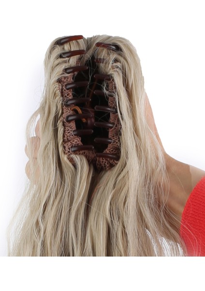 LISINYA201 Tokalı Kabarık Dalgalı At Kuyruğu / Balköpüğü Beyaz Platin Röfleli Alithestereo fiyatları