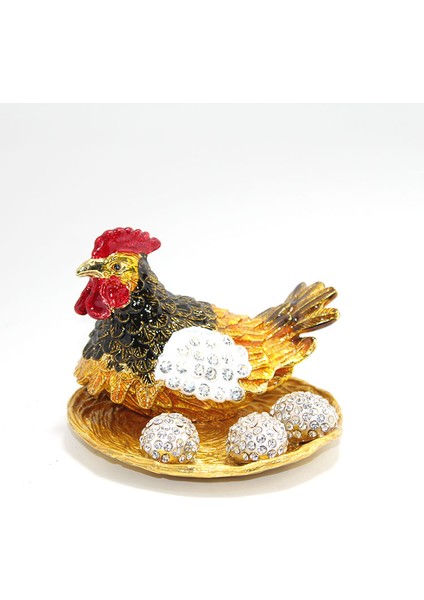 Swarovski Taşlı Yumurtalı Tekli Tavuk Model 1