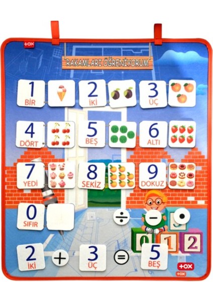 LISINYA247 Rakamları Öğreniyorum Keçe Cırtlı Duvar Panosu , Eğitici Oyuncak