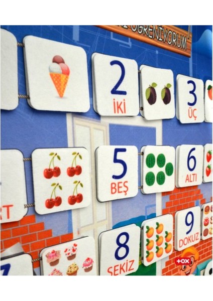 LISINYA247 Rakamları Öğreniyorum Keçe Cırtlı Duvar Panosu , Eğitici Oyuncak modelleri